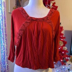LUSH BRAND Size S- Burnt Red/Orange Women's jersey top